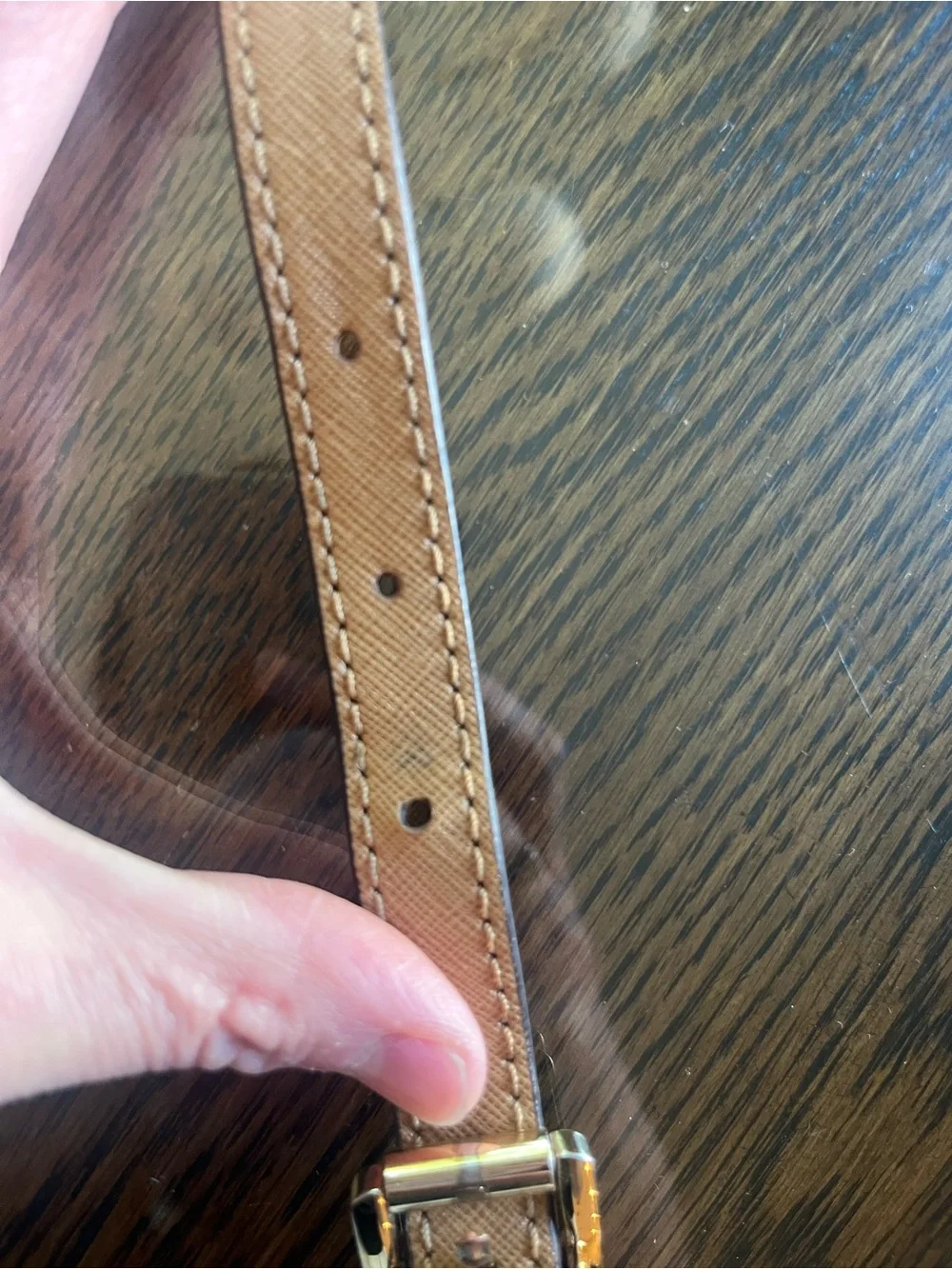 Michael Kors Tan Purse Strap with Gold Hardware
